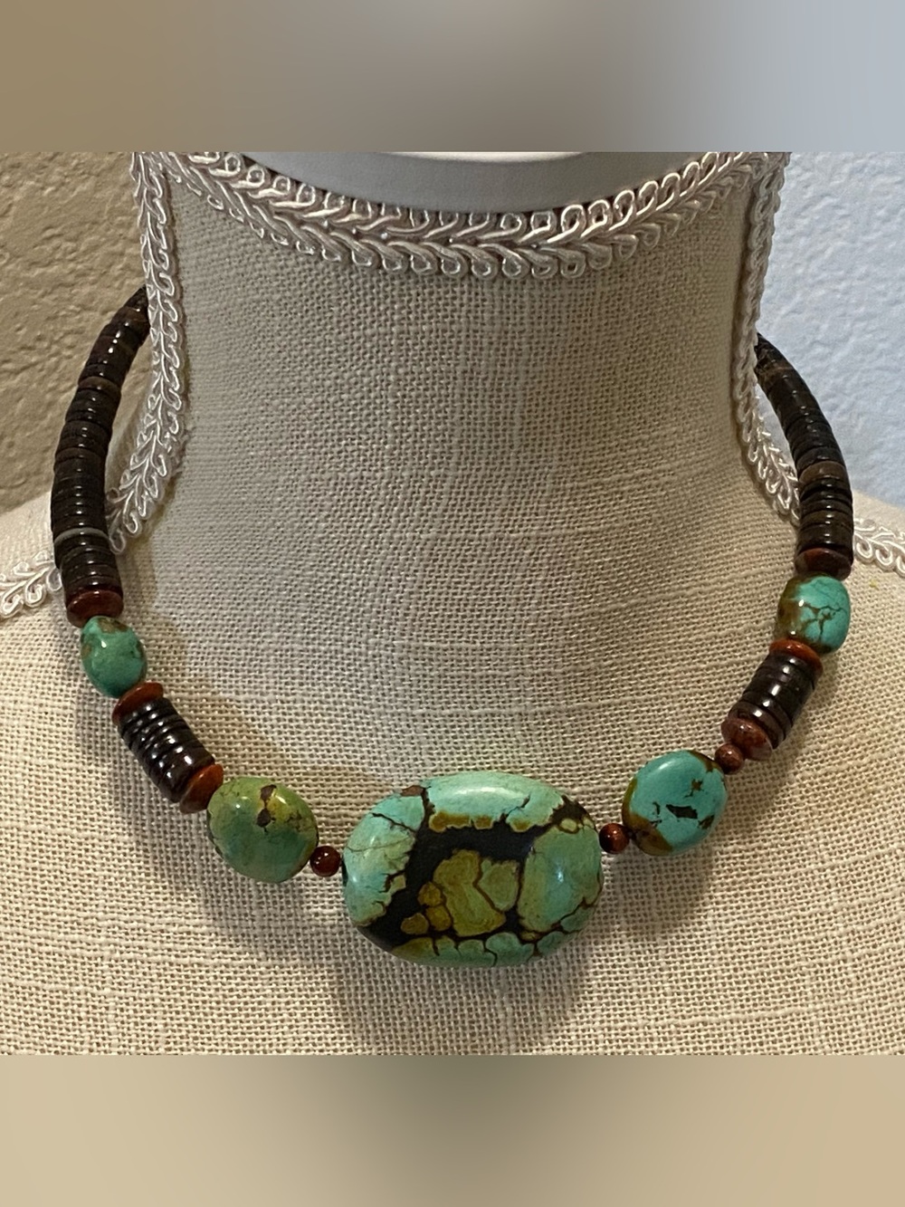 Turquoise Heishi Choker on Memory Wire